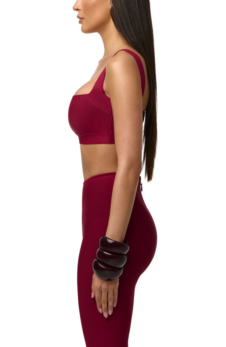Naked Wardrobe Sports Bra, Alternate, color, Sangria
