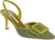 Manolo Blahnik Mayslibi Buckle Slingback Pump