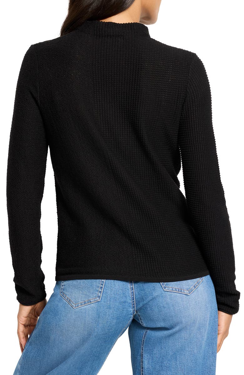 NIC+ZOE Pixel Mock Neck Sweater, Alternate, color, Black Onyx