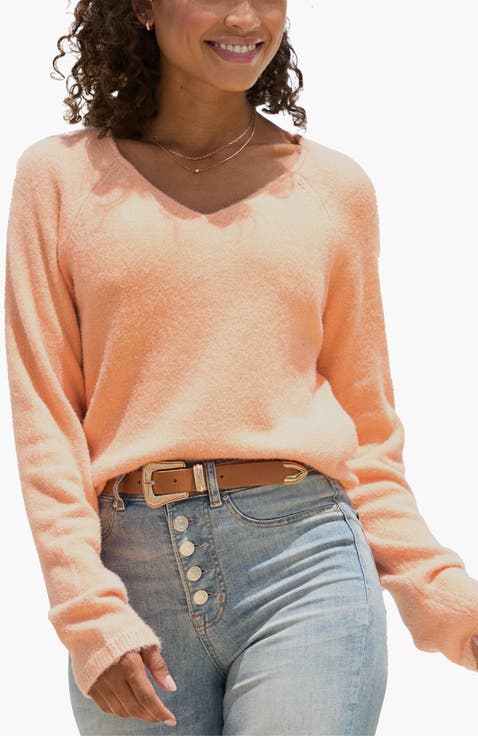 Fuzzy V-Neck Sweater