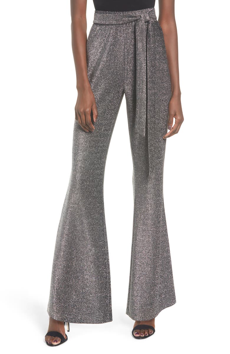 Love, Fire Metallic Tie Front Party Pants, Main, color,