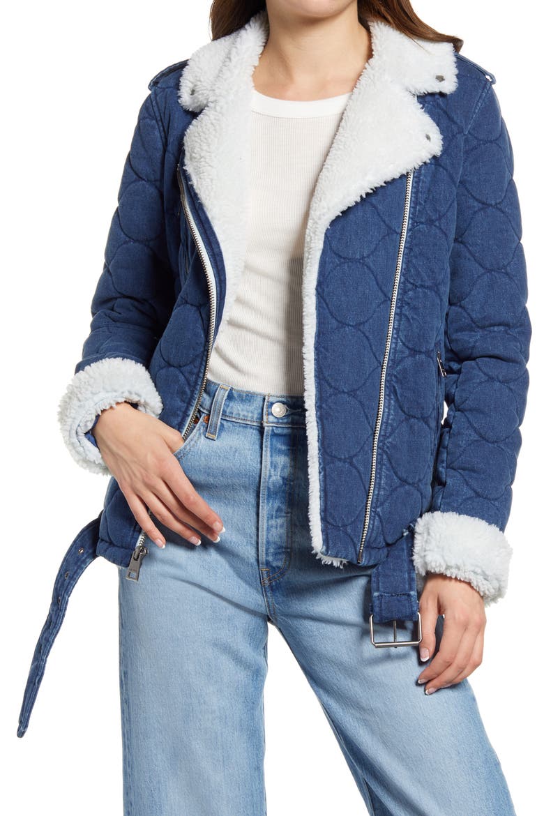 Levi's® Denim Moto Jacket, Main, color, MEDIUM DENIM