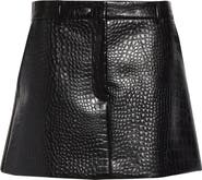 SPORTMAX Croc Embossed Faux Leather Miniskirt
