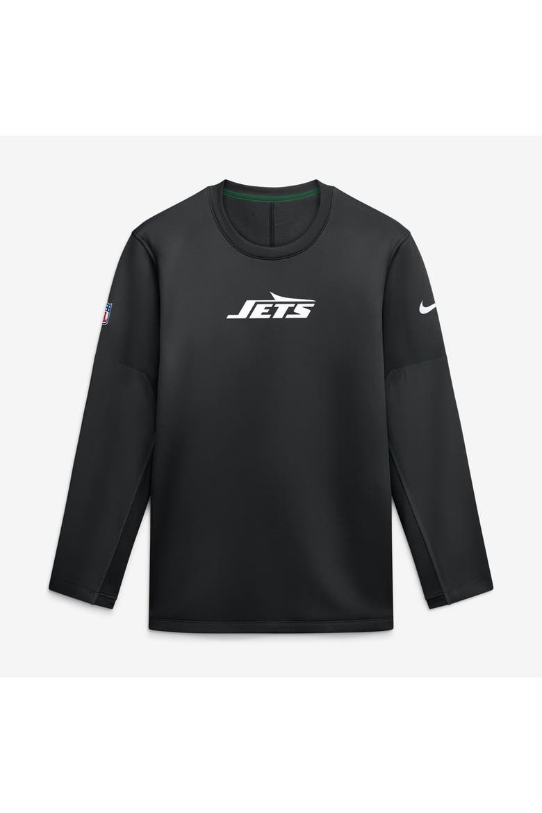 Men's Nike Black New York Jets Sideline Coaches Team Present Midweight Therma-FIT Sweatshirt, Main, color, Black