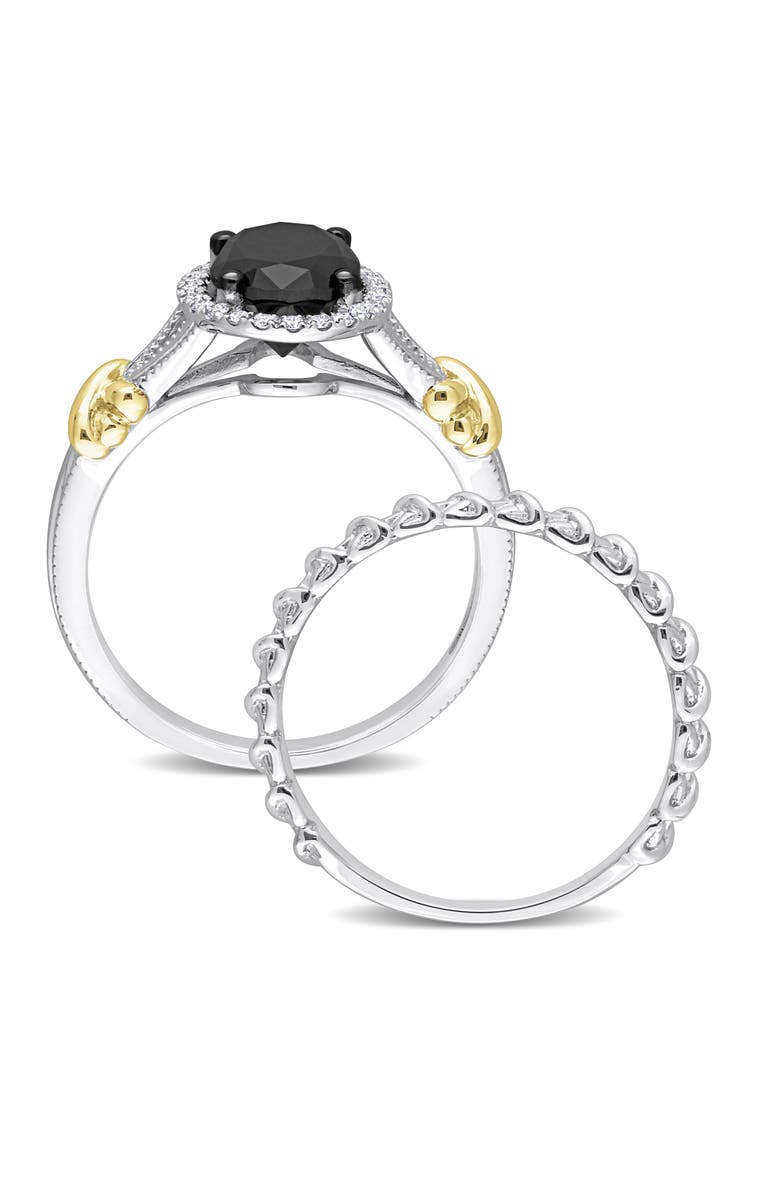 Julianna B. Diamond Oval Halo Bridal Ring Set 14k, Alternate, color, 