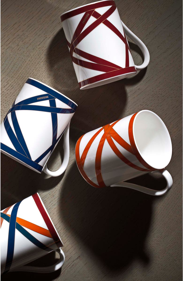 Missoni Home Tableware Mug Cup NASTRI in Luxury Box Orange diam. 3", H 3.9", cap. 12.5 oz, Alternate, color, Multicolor