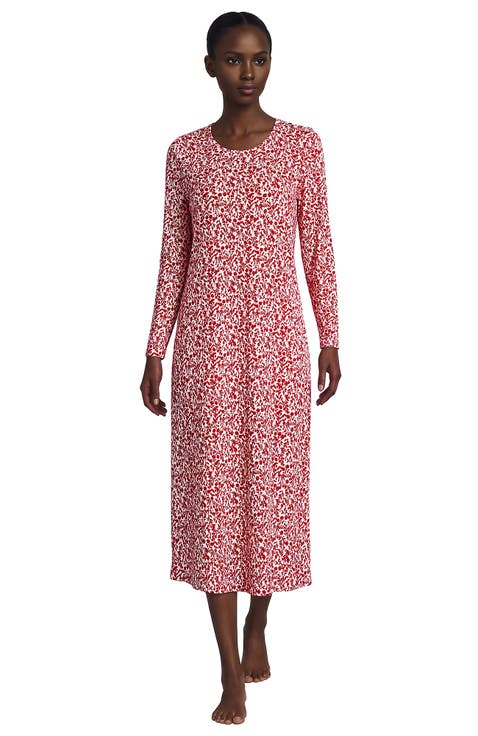 Cotton Long Sleeve Midcalf Nightgown