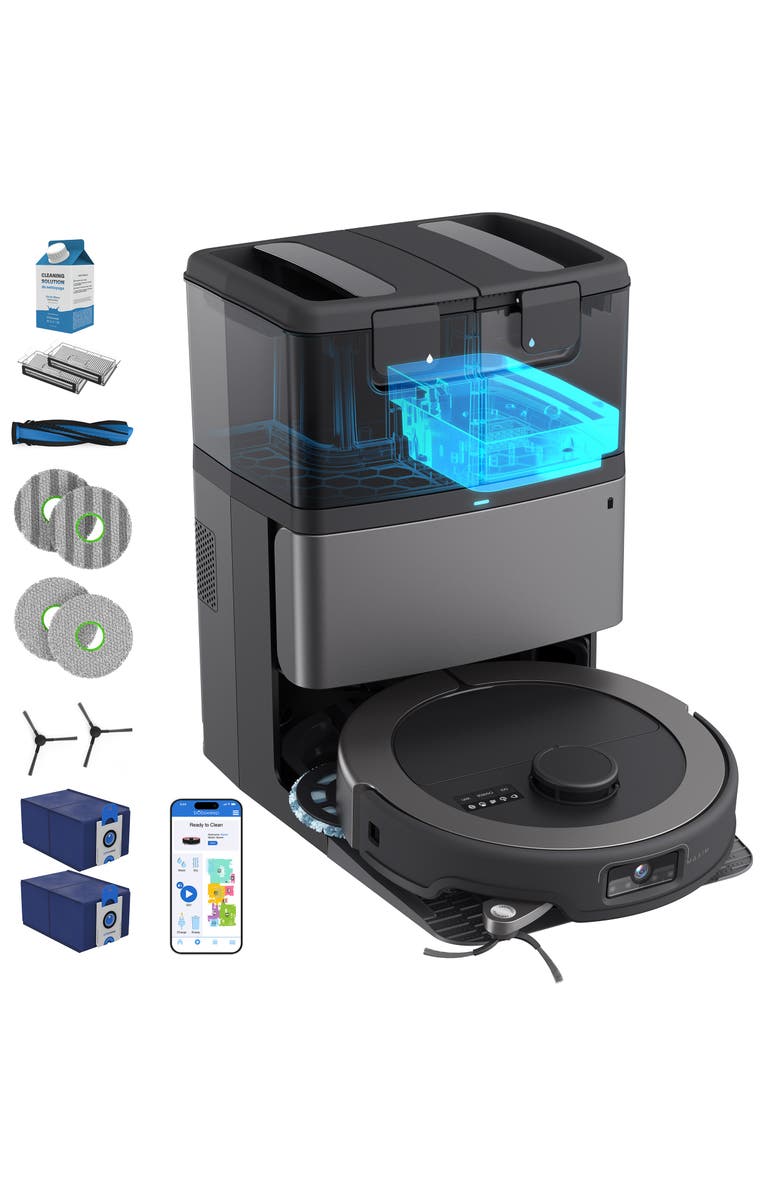 BOBSWEEP Maxim All-in-One Robot Vacuum & Auto-Lift DualSpin Mop, Main, color, Titanium