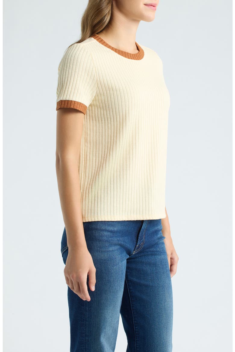 Ribbed Crewneck Ringer T-Shirt, Alternate, color, ARCADIAN IVORY SIERRA