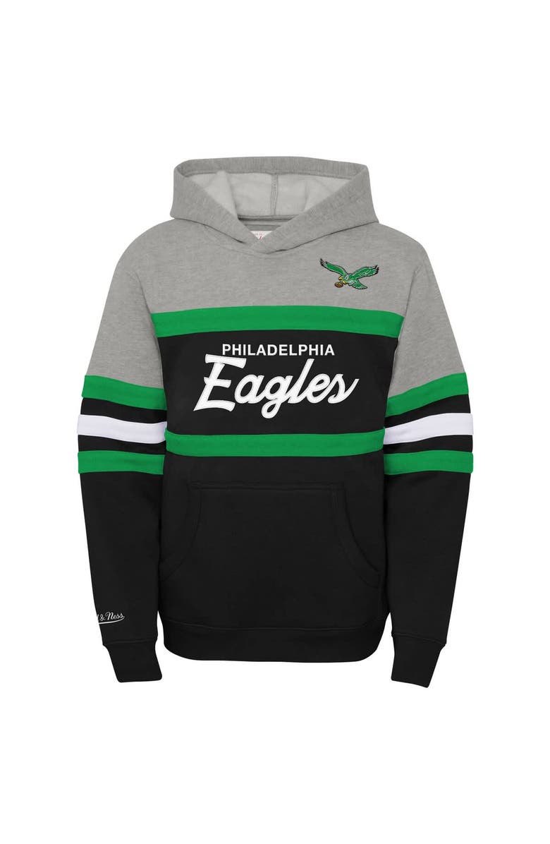 Mitchell & Ness Youth Mitchell & Ness  Black Philadelphia Eagles Throwback Head Coach Pullover Hoodie, Alternate, color, Black