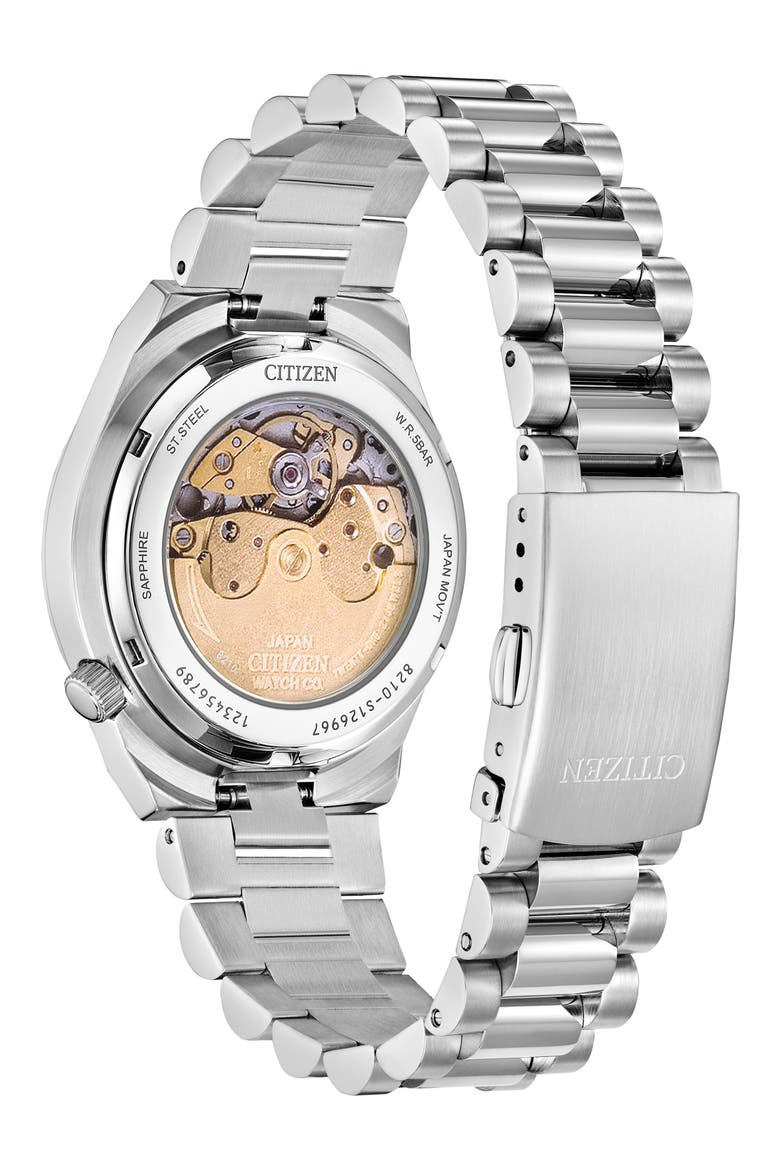 TSUYOSA Automatic Bracelet Watch, 37mm, Alternate, color, SILVER-TONE PURPLE