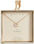 Leith Cubic Zirconia Initial Pendant Necklace