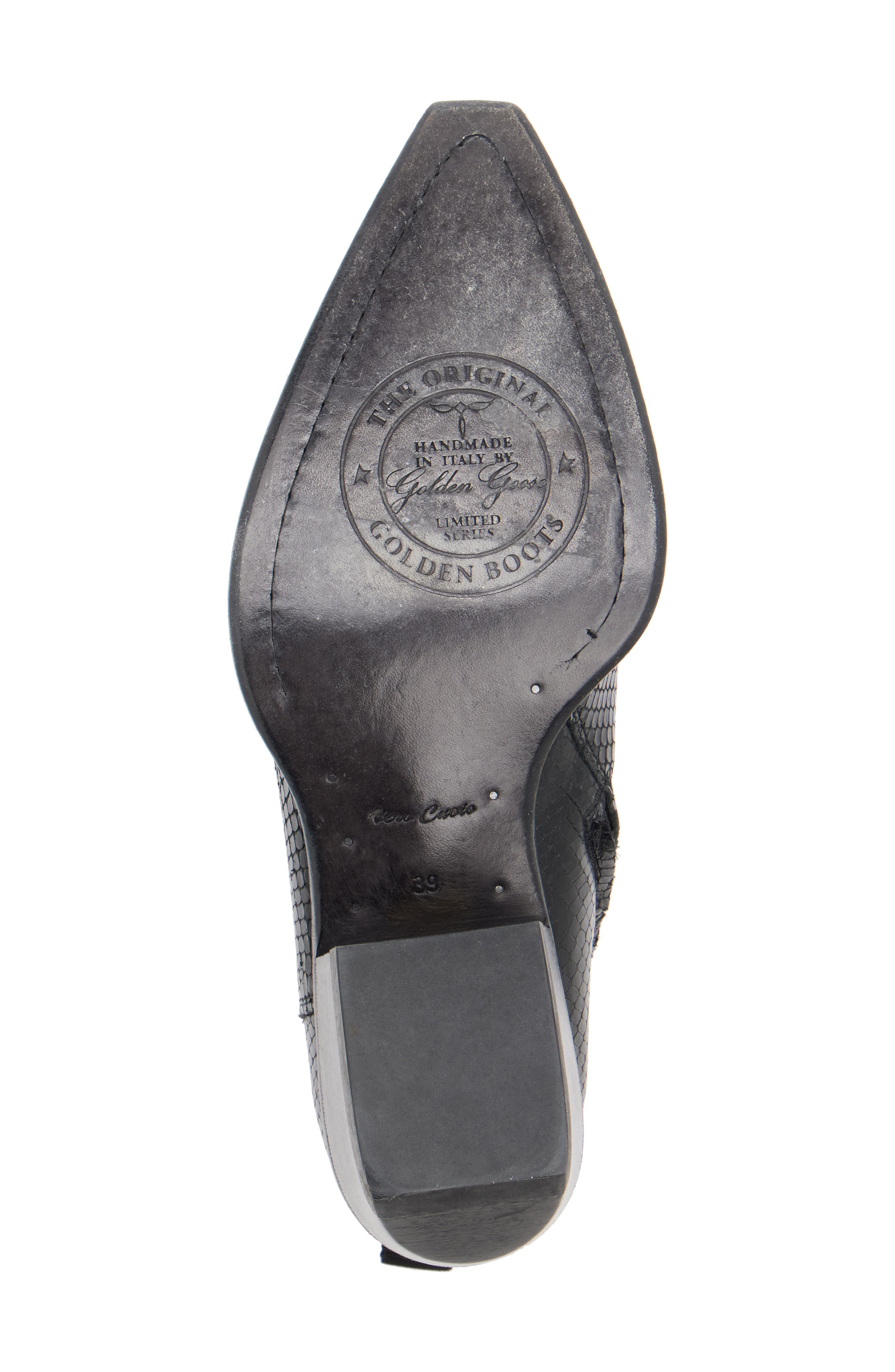 Golden Goose Debbie Snake Embossed Pointed Toe Bootie, Alternate, color, 