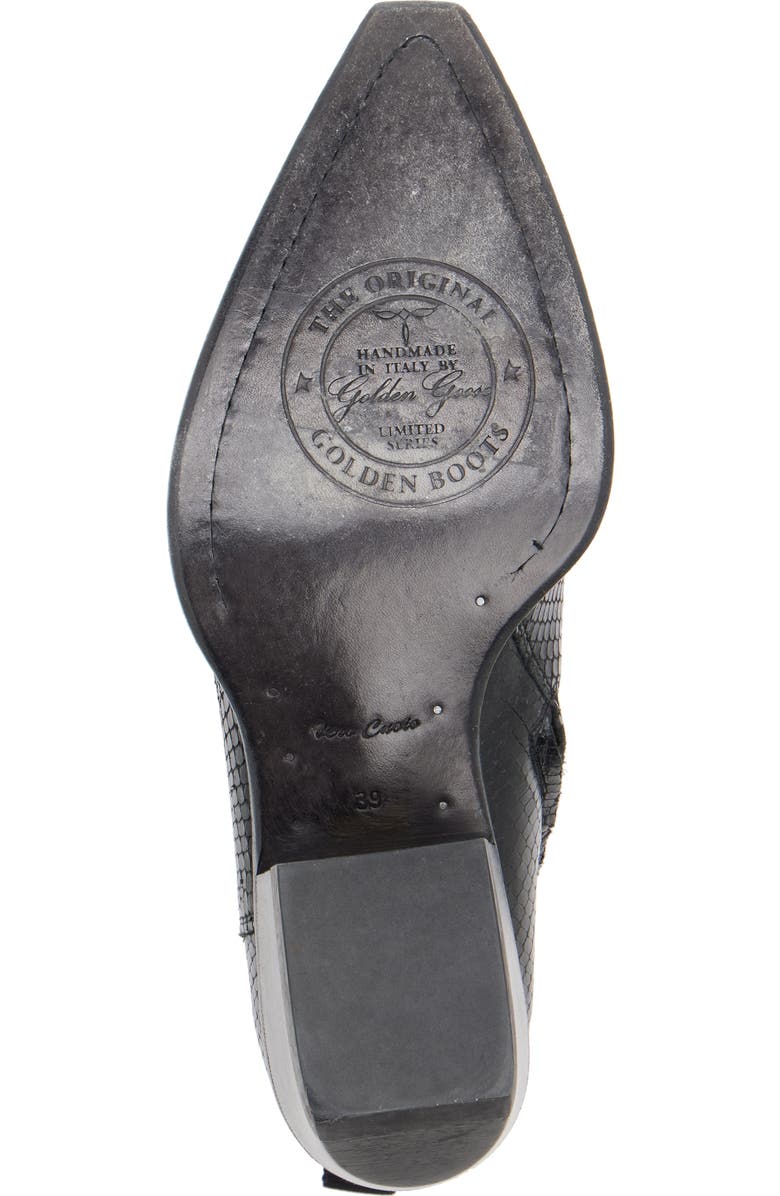 Golden Goose Debbie Snake Embossed Pointed Toe Bootie, Alternate, color,