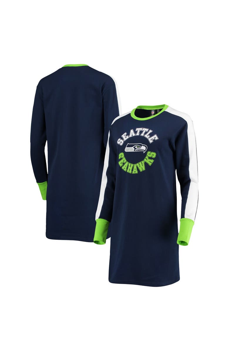 G-III 4HER BY CARL BANKS Women's G-III 4Her by Carl Banks College Navy Seattle Seahawks Hurry Up Offense T-Shirt Dress, Main, color, 
