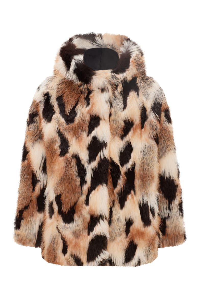 Fur-Free Gold Fox (Faux Fur) Jacket, Hood, Alternate, color, GOLD