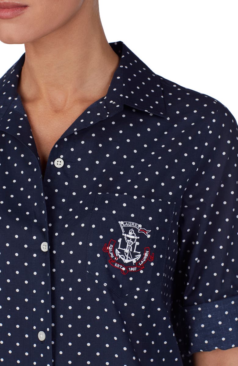 Lauren Ralph Lauren Polka Dot Sleep Shirt, Alternate, color, 