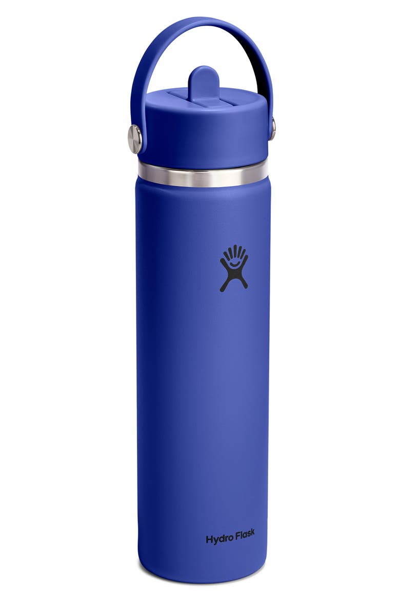 24-Ounce Wide Mouth Flex Straw Cap Bottle, Alternate, color, CAPRI BLUE
