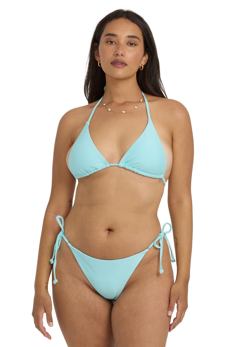 Billabong Tanlines Tanga Side Tie Bikini Bottoms, Alternate, color, Crystal Blue