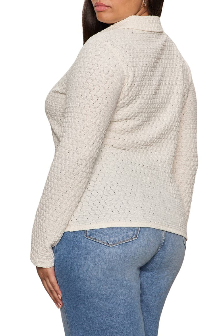 Dreamer Textured Bubble Knit Button-Up Shirt, Alternate, color, CHALK WHITE