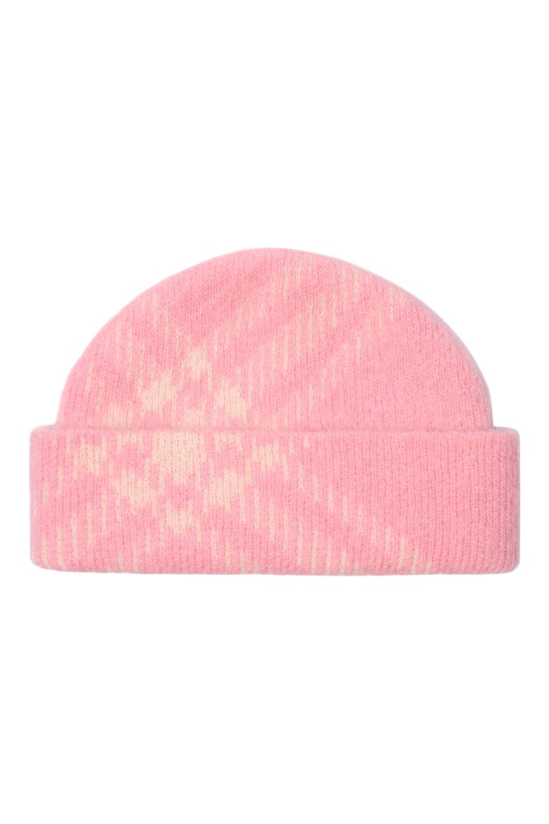 Check Mohair & Wool Blend Beanie, Main, color, SUGAR PINK
