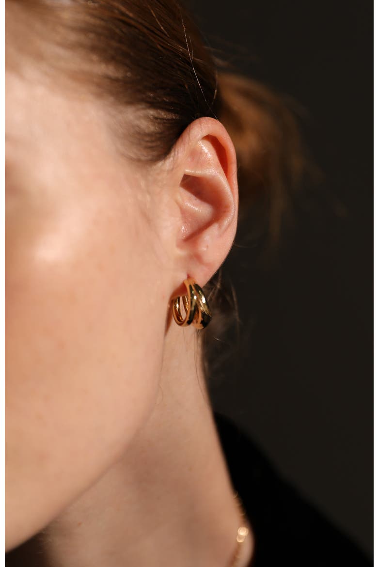 Leaf Earrings, Alternate, color, Gold
