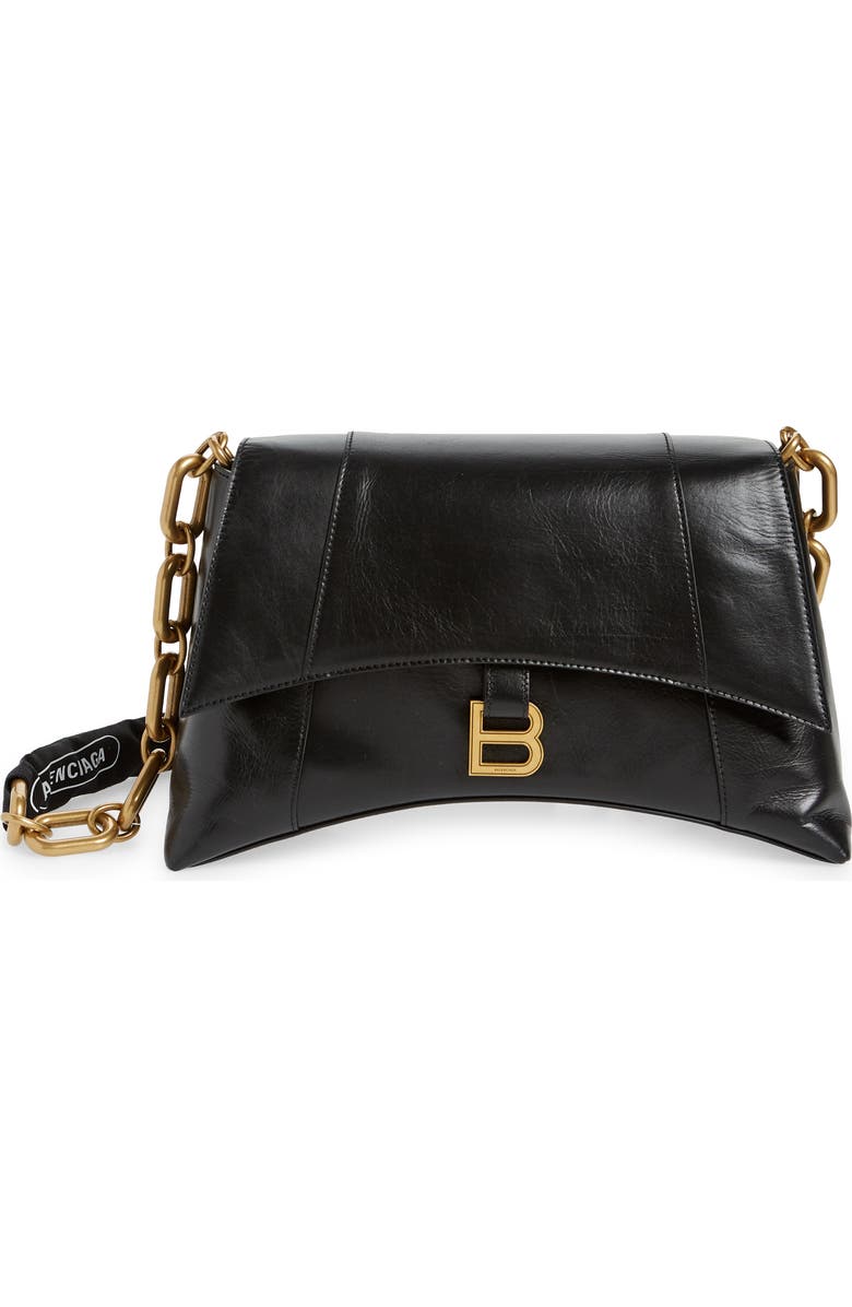 Balenciaga Downtown Medium Leather Shoulder Bag, Main, color,