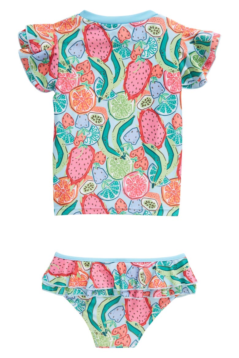 Kids' Ice Slice Two-Piece Rashguard Swimsuit, Alternate, color, BLUE/ GREEN/ PINK MULTI