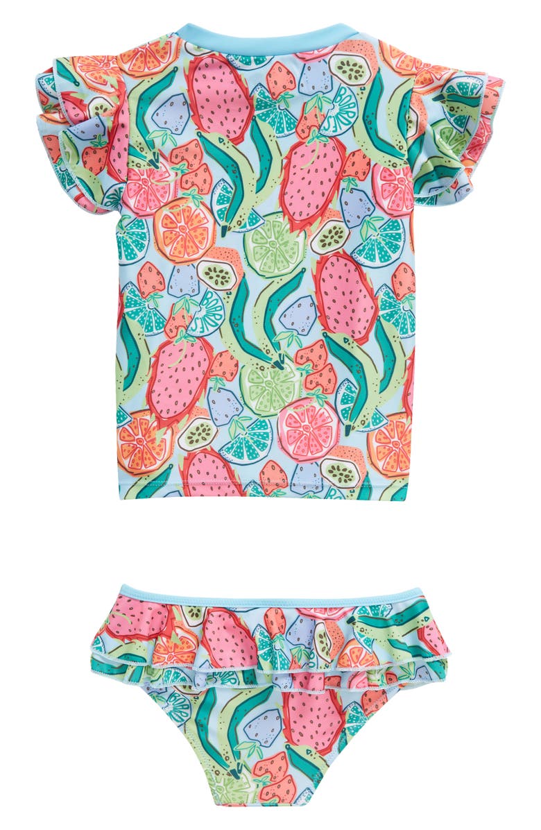 Boardies Kids' Ice Slice Two-Piece Rashguard Swimsuit, Alternate, color, Blue/ Green/ Pink Multi