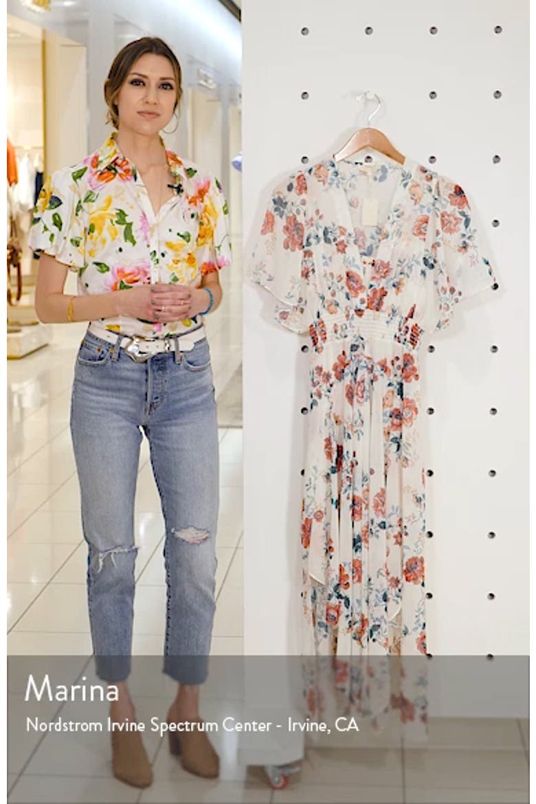 Rachelle Asymmetrical Hem Floral Print Maxi Dress video