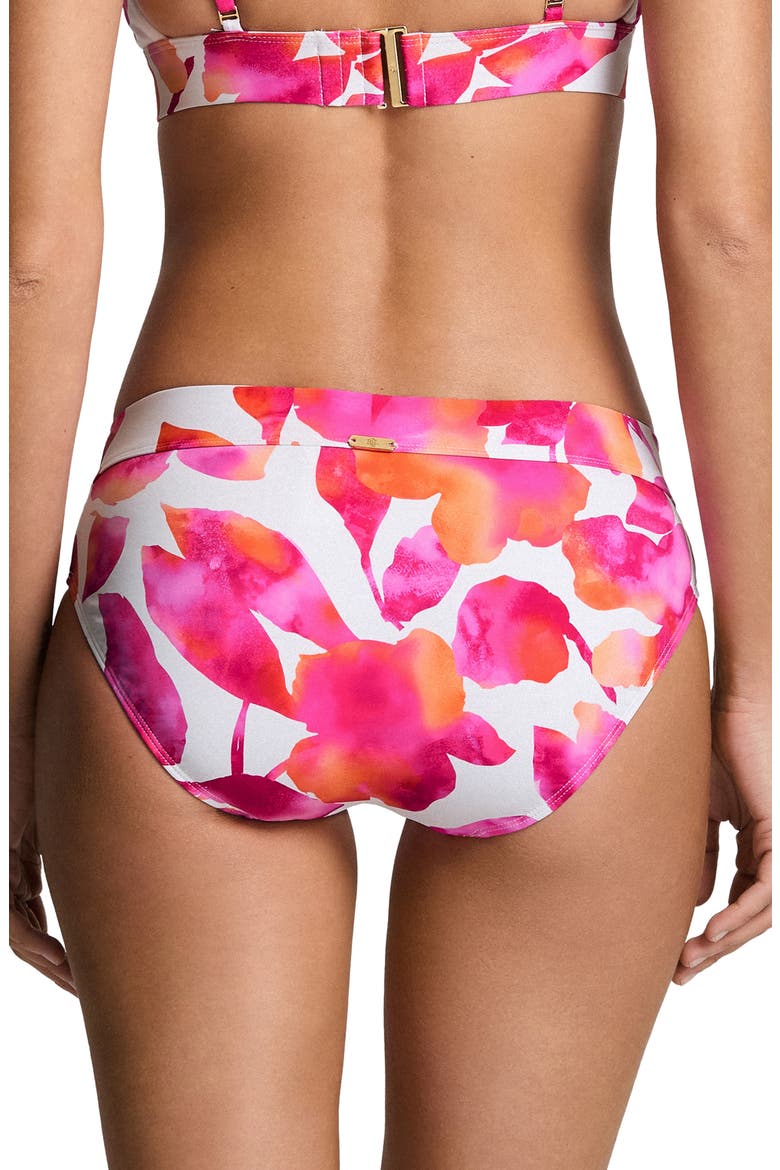 Classic Band Hipster Bikini Bottoms, Alternate, color, WHITE/ PINK MULTI