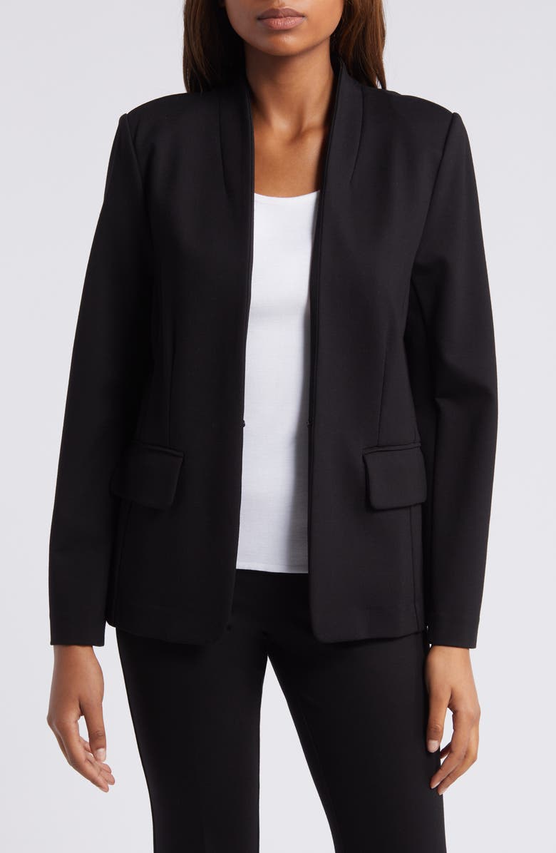 Isaac Mizrahi New York Collarless Ponte Jacket, Main, color, 