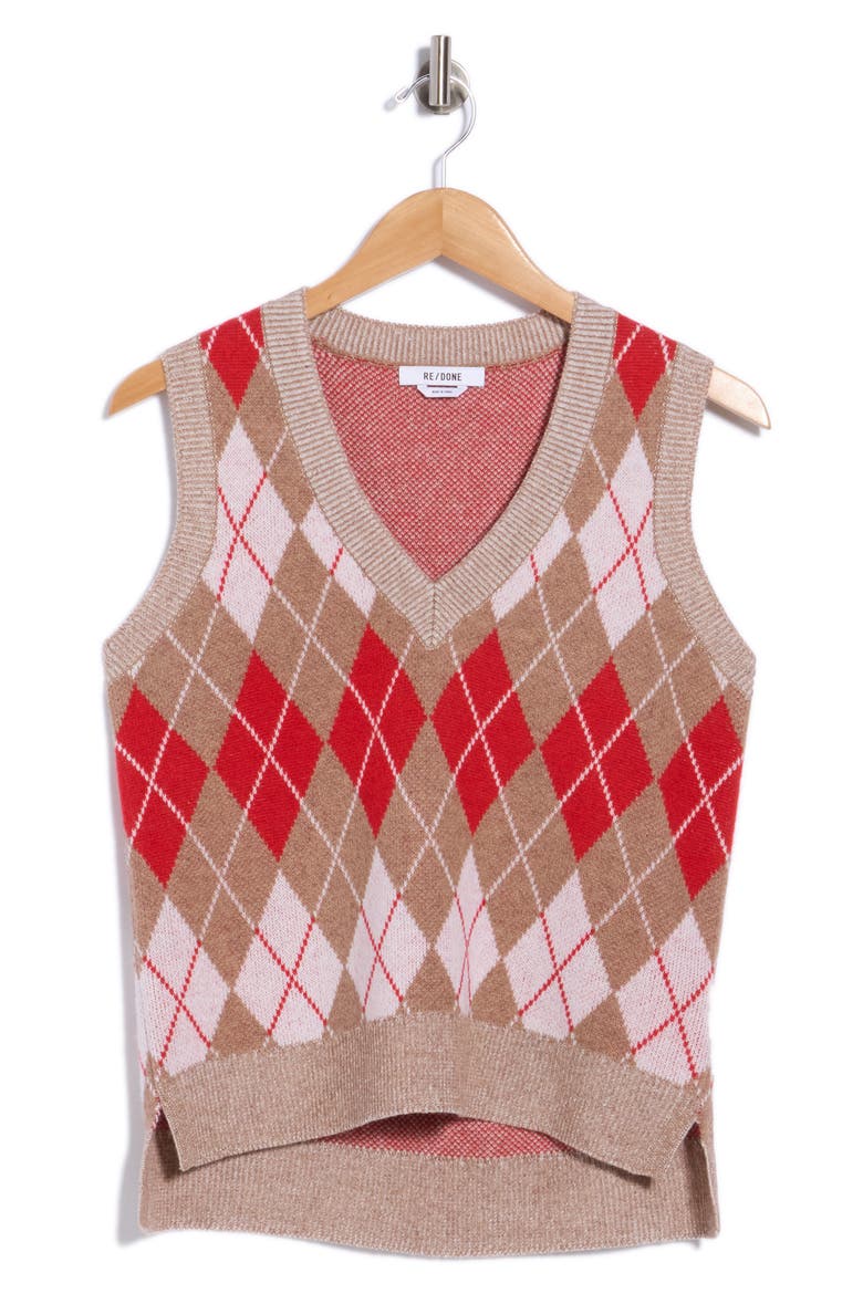 Argyle Wool Blend Sweater Vest, Alternate, color, REDCOMBO