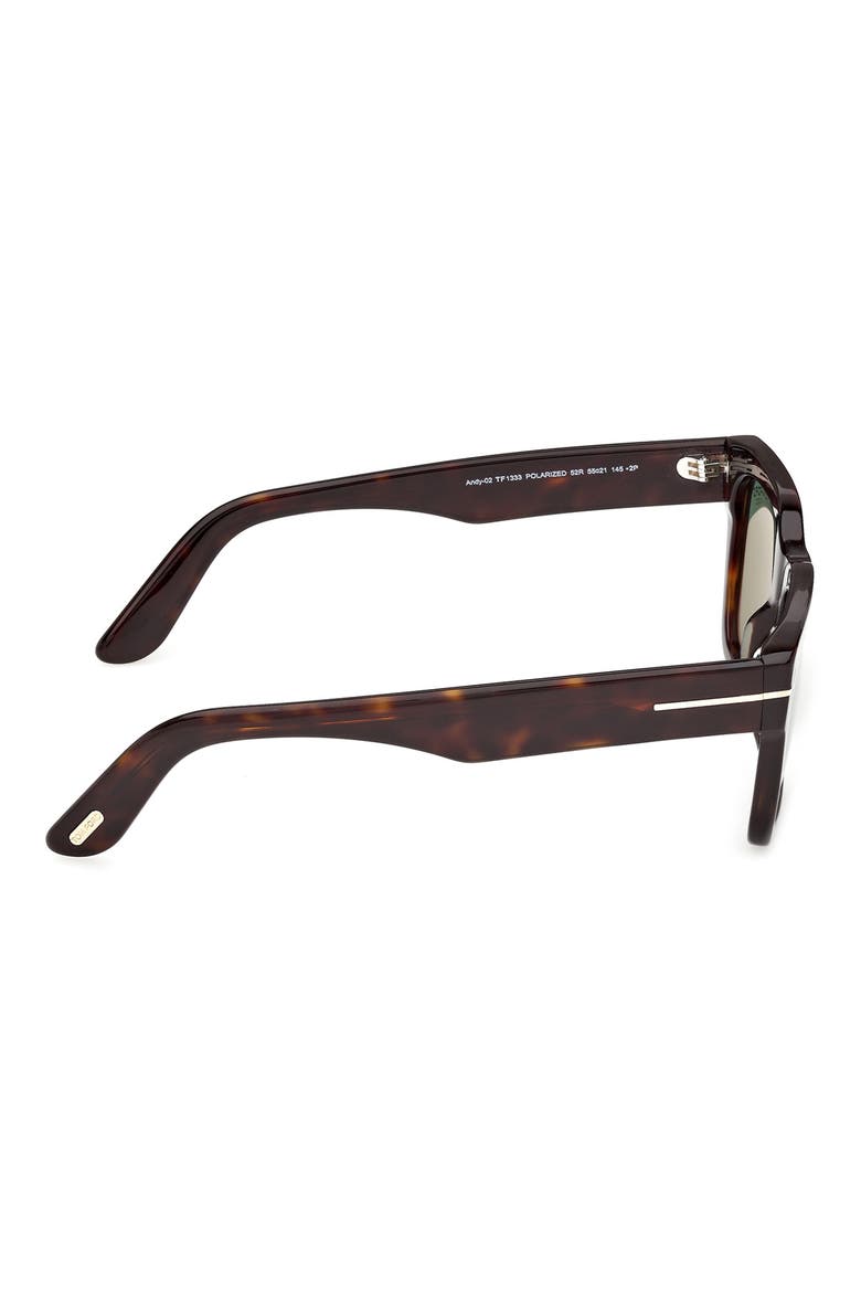 55mm Polarized Square Sunglasses, Alternate, color, DARK HAVANA / POLARIZED GREEN