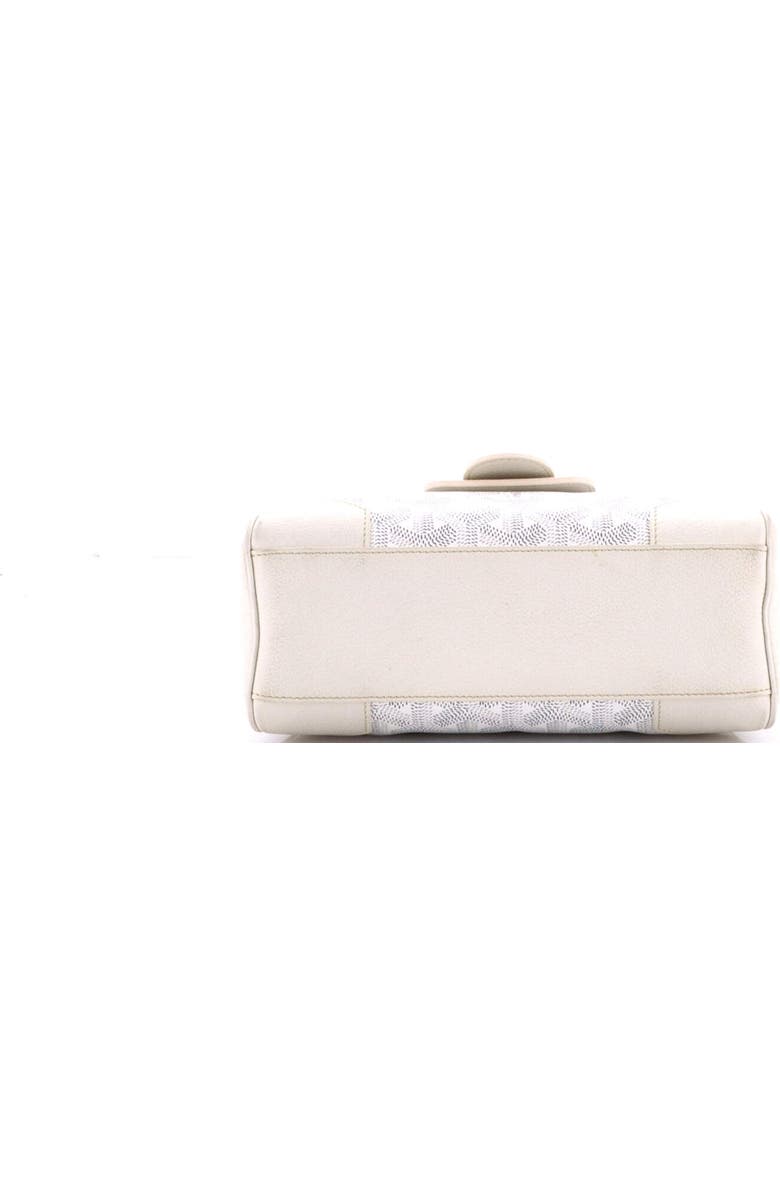 Pre-Owned Goyard Saigon Top Handle Bag Coated Canvas with Leather Mini, Alternate, color, White