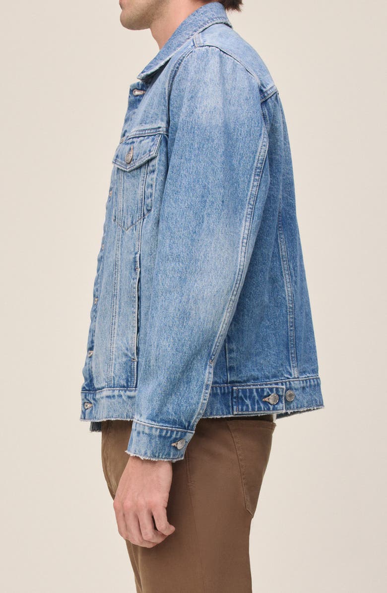 WARP+WEFT Sea Distressed Denim Trucker Jacket, Alternate, color, Fairfax