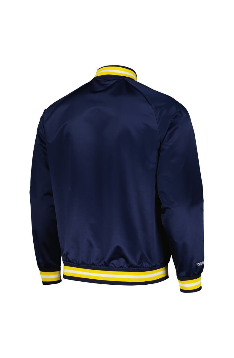 Mitchell & Ness Men's Mitchell & Ness Navy Indiana Pacers Hardwood Classics Throwback Wordmark Raglan Full-Snap Jacket, Alternate, color, Navy