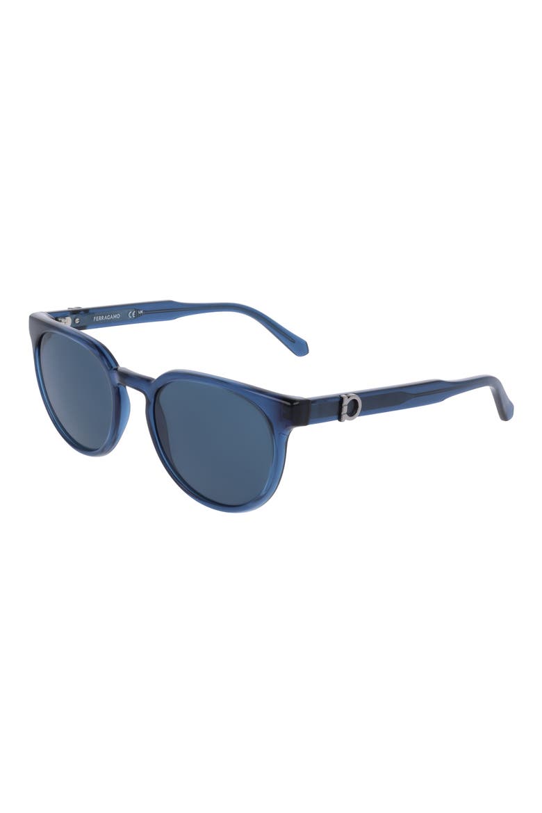 53mm Round Sunglasses, Alternate, color, TRANSPARENT BLUE