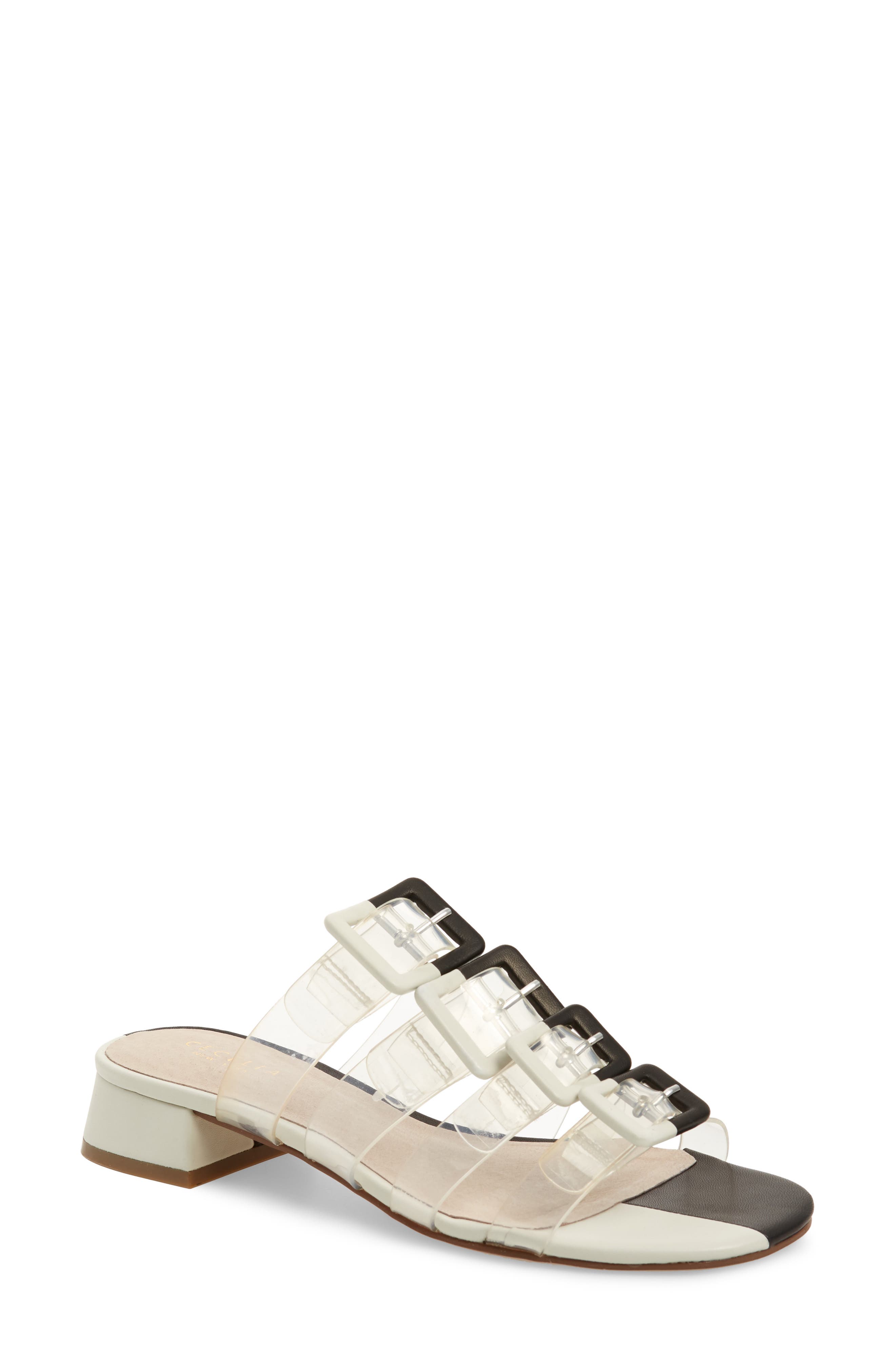Cecelia New York Lincoln Strappy Clear Slide Sandal, Main, color, 