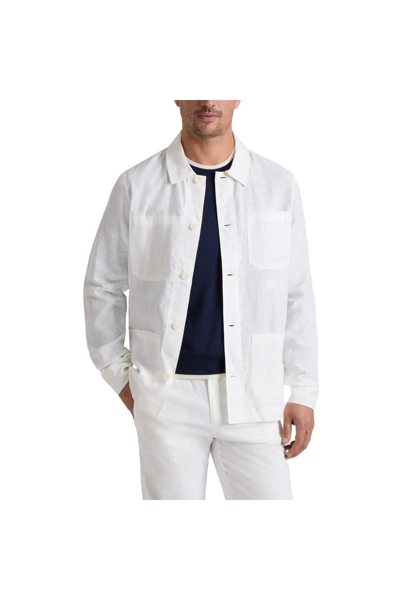 Linen Solid Overshirt, Alternate, color, BLANC