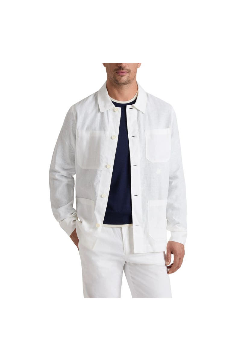 Vilebrequin Linen Solid Overshirt, Alternate, color, Blanc