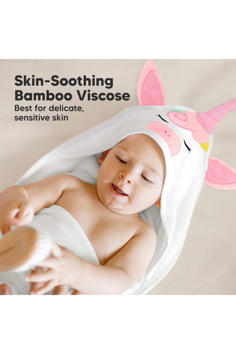 Cuddle Baby Hooded Towel, Alternate, color, Unicorn