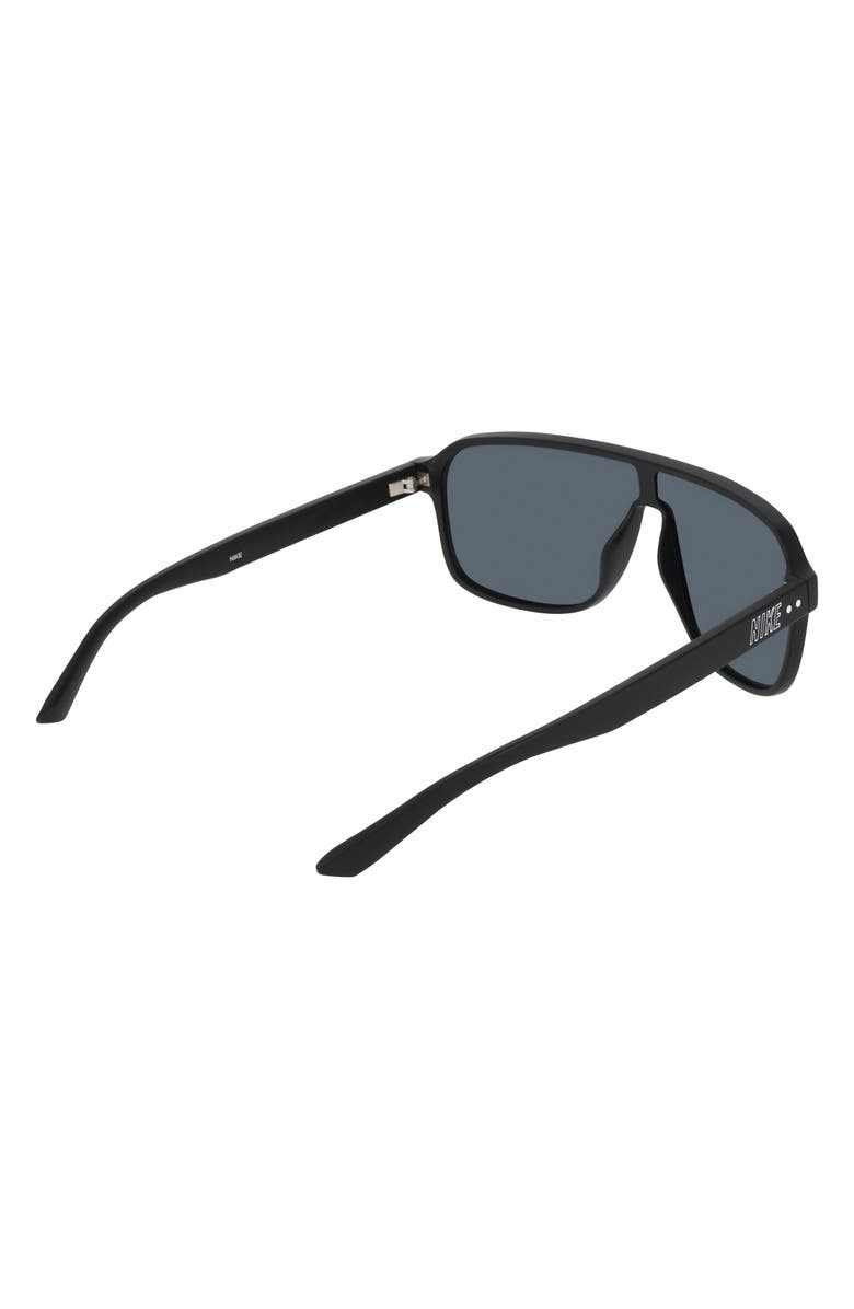 Nike Vintage Flyer 64mm Shield Sunglasses, Alternate, color, Matte Black / Grey