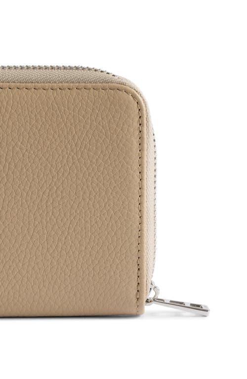 Zadig & Voltaire Mini Grained Leather Card Case In Neutral