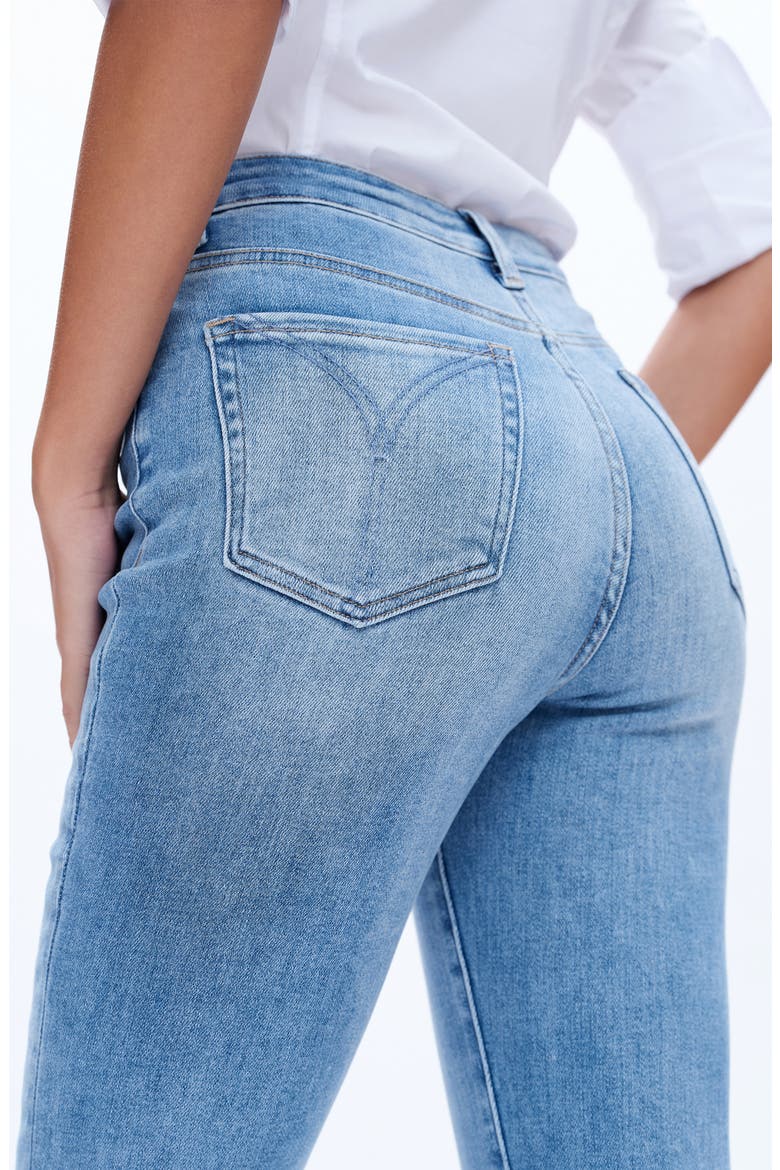 High Waist Slit Flare Jeans, Alternate, color, MEDIUM BLUE