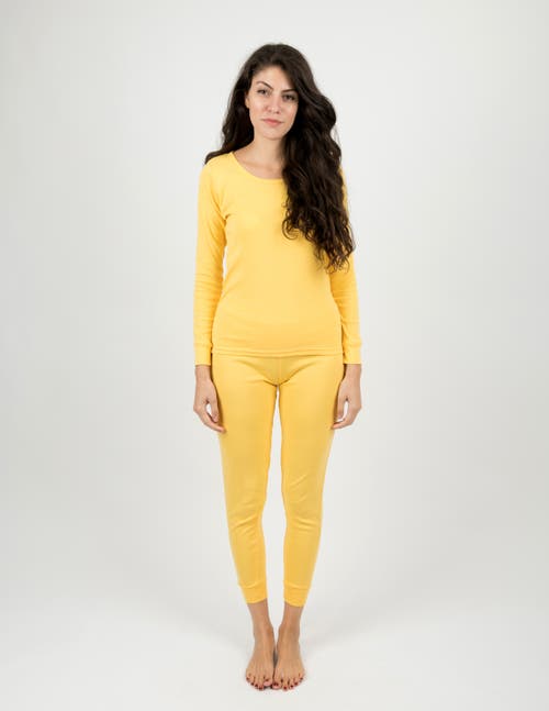 Leveret Cotton Solid Matching Family Pajamas In Yellow