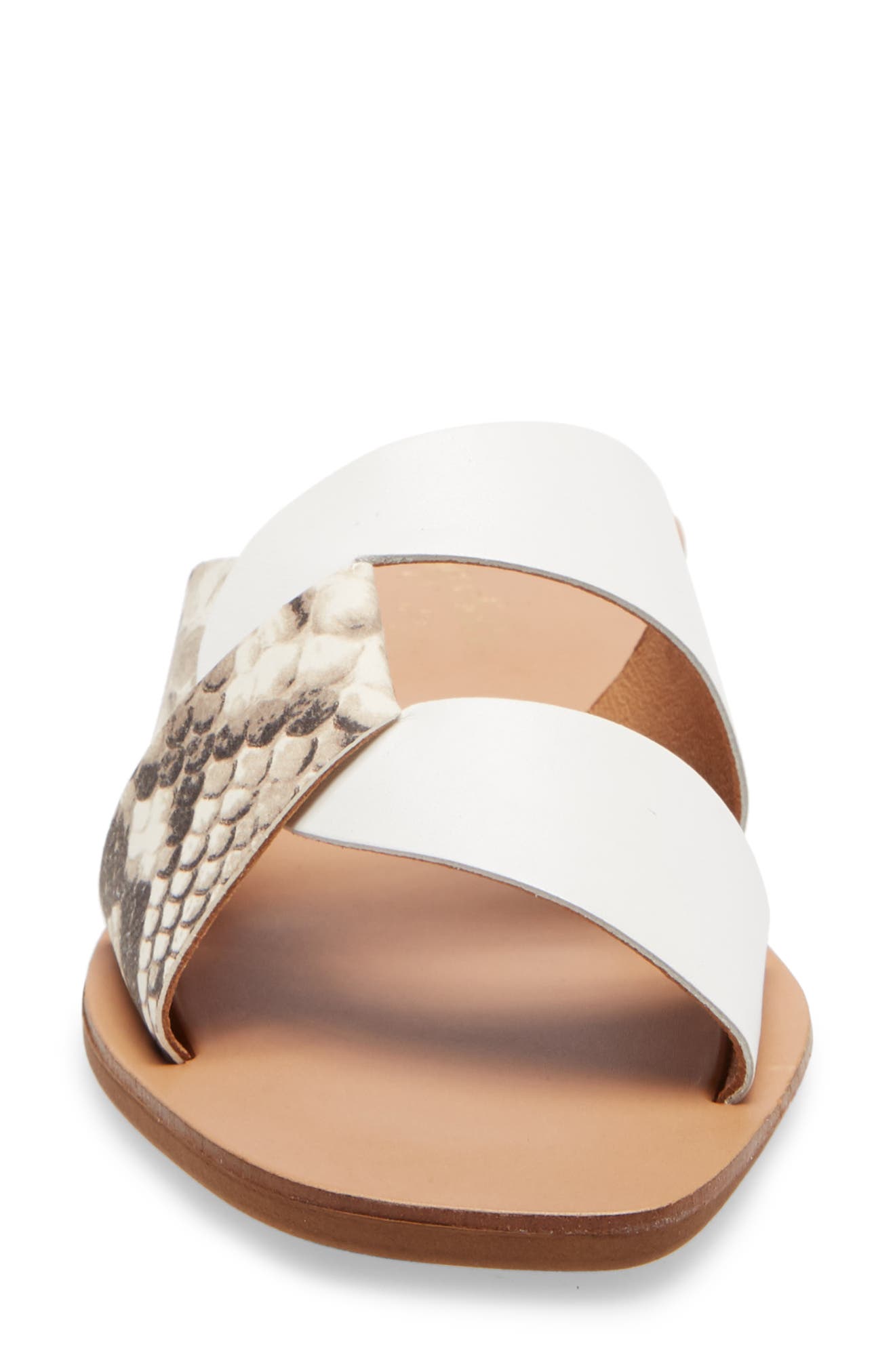 Ray of Sunshine Slide Sandal, Alternate, color, WHITE/ BEIGE EXOTIC