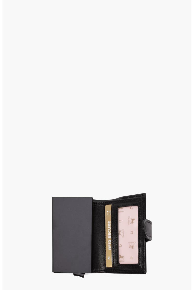 Gentleman Bifold Pop Up Slim Leather Wallet 22, Alternate, color, Black
