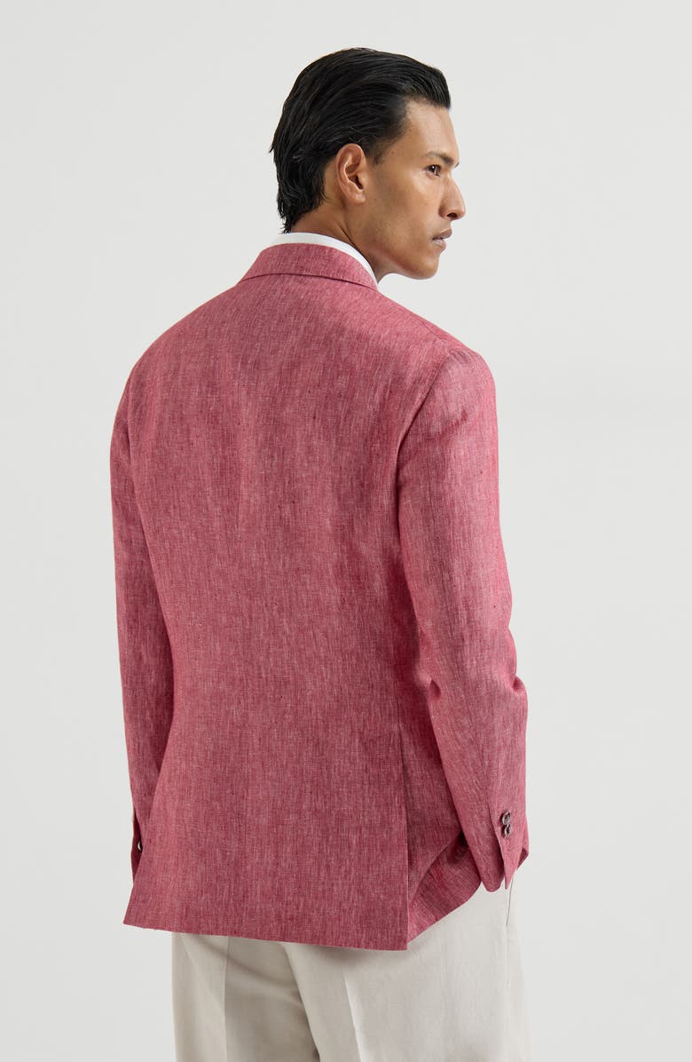 Brunello Cucinelli Linen denim jacket, Alternate, color, Strawberry