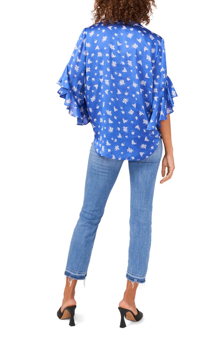 Vince Camuto Floral Flutter Sleeve Blouse, Alternate, color, 